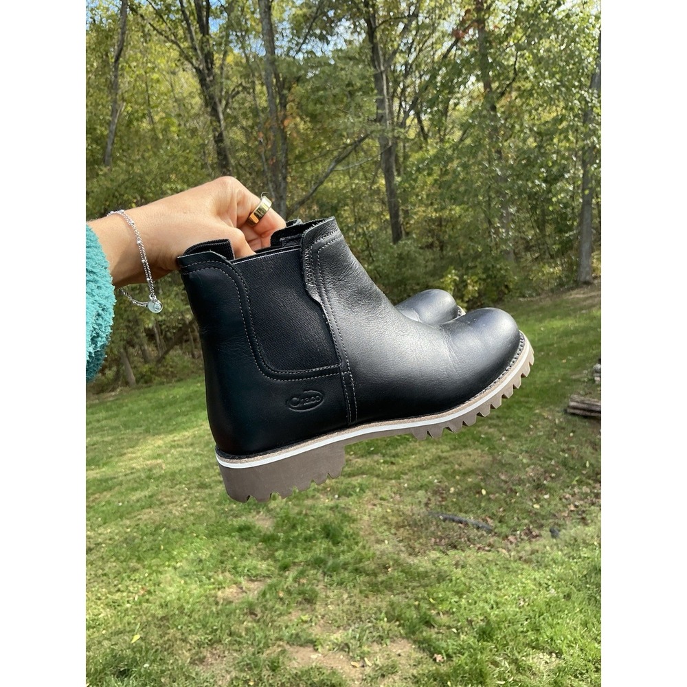Chaco Black Leather Chelsea Ankle Boots